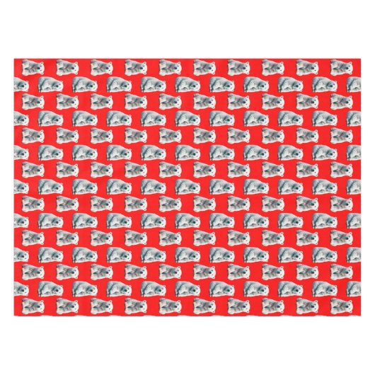 Polar Bear Pattern Design On Red  Tafelkleed (Voorkant (Horizontaal))