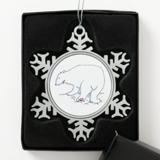 Polar Bear pewter snowflake ornament (Kistje)