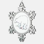 Polar Bear pewter snowflake ornament (Rechts)