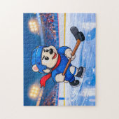 Polar Bear Playing Ice Hockey on a Frozen Rink Legpuzzel (Verticaal)