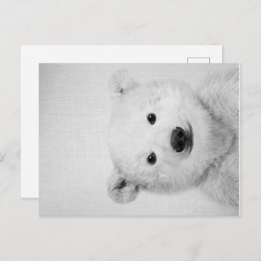 Polar-bear, Polar-bear Canvas Gift for Her Aankondigingskaart (Voorkant / Achterkant)