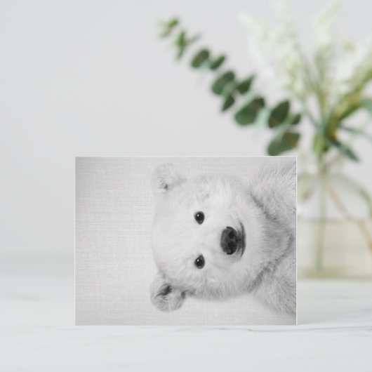 Polar-bear, Polar-bear Canvas Gift for Her Aankondigingskaart (Staand voorkant)