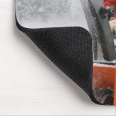 Polar Bear Pushing a Snowblower Muismat (Hoek)