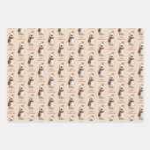 Polar Bear Robin Pattern White and cream Christmas Inpakpapier Vel (Voorkant 3)