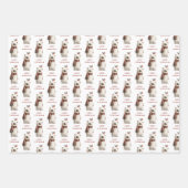 Polar Bear Robin Pattern White and cream Christmas Inpakpapier Vel (Voorkant 2)