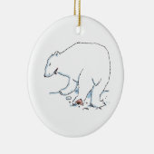 Polar Bear round ceramic ornament (Rechts)