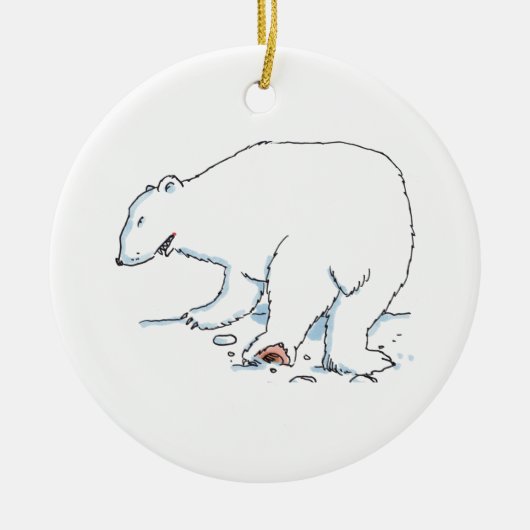 Polar Bear round ceramic ornament (Voorkant)