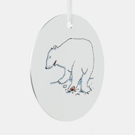 Polar Bear round metal ornament (Voorkant Rechts)