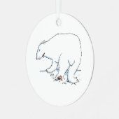 Polar Bear round metal ornament (Voorkant links)
