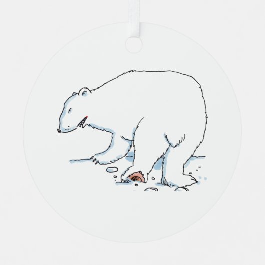 Polar Bear round metal ornament (Voorkant)