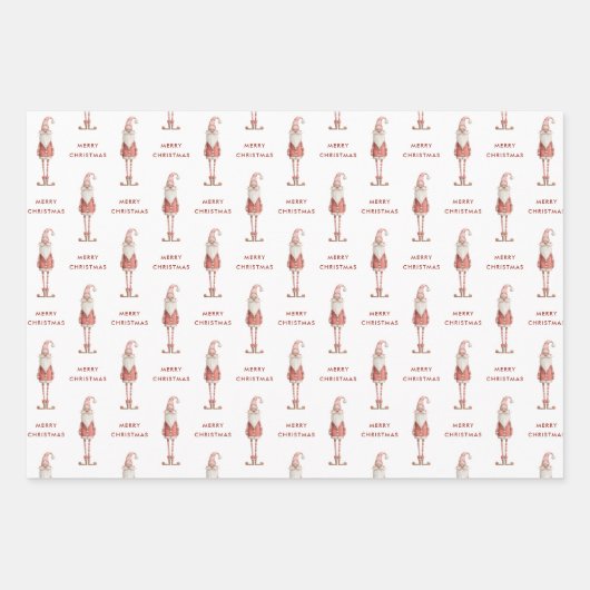 Polar Bear Santa and Reindeer Christmas Inpakpapier Vel (Voorkant)