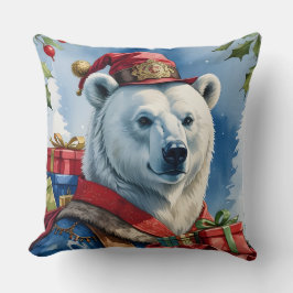 Polar Bear Santa Christmas Design Kussen