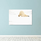 Polar bear scratching itself on frozen tundra canvas afdruk (Insitu (Houten vloer))