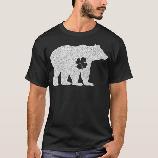 Polar Bear Shamrock Green St. Patrick's Irish Men  T-shirt (Voorkant)