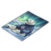 Polar Bear Sitting Under Northern Lights Notitieboek (Linkerzijde)