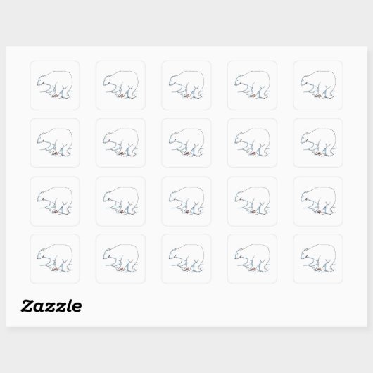 Polar Bear small square stickers sheet (Vel)
