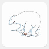 Polar Bear small square stickers sheet (Voorkant)
