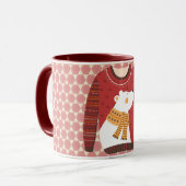 Polar Bear Ugly Sweater Art Mug Cup Mok (Voorkant links)
