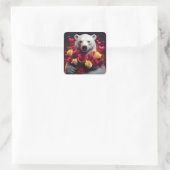 Polar Bear Wants You To Be His Valentine Vierkante Sticker (Tas)