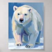 Polar Bear | Watercolor Winter Animal Painting Poster (Voorkant)