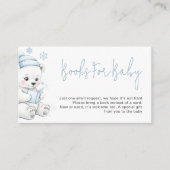 Polar Bear Winter Baby Boy Shower Books Request Informatiekaartje (Voorkant)