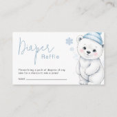 Polar Bear Winter Baby Shower Diaper Raffle Ticket Informatiekaartje (Voorkant)