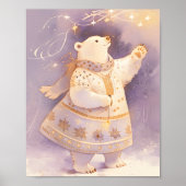 Polar Bear Winter Magic | Whimsical Nursery Art  Poster (Voorkant)