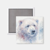 Polar Bear Winter Watercolor Magnet (Voorkant / Achterkant)