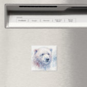 Polar Bear Winter Watercolor Magnet (Insitu (Vaatwasser))