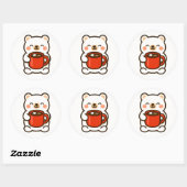 Polar Bear With Coffee – Cute Animal Sticker (Vel)