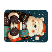 Polar Bear with Hot Chocolate Mug Magneet (Horizontaal)
