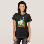 Polar Bear  Xmas Lights Santa Polar Bear Christmas T-shirt (Voorkant volledig)