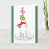 Polar Bearing Gifts Kerstmis Feestdagen Kaart (Voorkant)