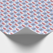 Polar Bears and Block Print Topiary Wrapping Paper Cadeaupapier (Hoek)