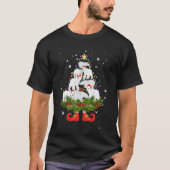 Polar Bears Christmas Tree Lights  Santa Hat T-shirt (Voorkant)