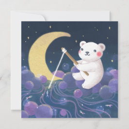 Polar Bear's Dream Fantasy Illustration Bedankkaart