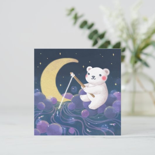 Polar Bear's Dream Fantasy Illustration Kaart (Staand voorkant)