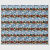 Polar Bears Gathering Around a Bonfire Cadeaupapier (Vlak)