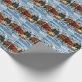 Polar Bears Gathering Around a Bonfire Cadeaupapier (Hoek)