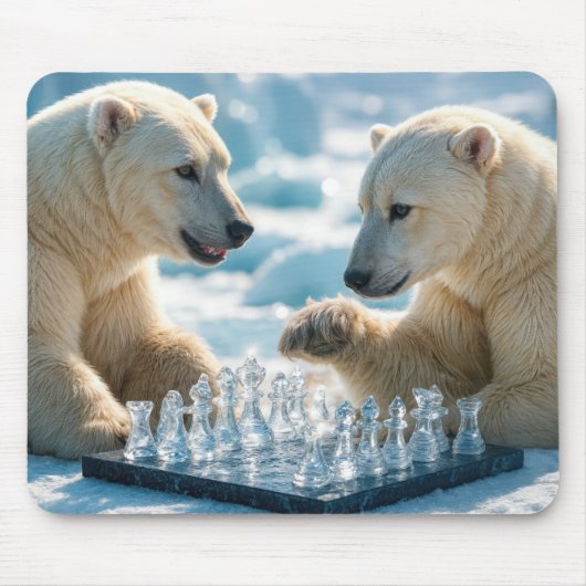 Polar Bears Playing Chess Muismat (Voorkant)