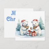 Polar Bears Wenskaart Feestdagenkaart (Voorkant / Achterkant)