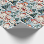 Polar Bears with Hats & Scarves Wrapping Paper Cadeaupapier (Hoek)