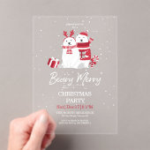 Polar Beary Merry Kerstfeest ID851 Acryl Uitnodigingen (Insitu (Draagbaar))