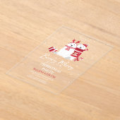 Polar Beary Merry Kerstfeest ID851 Acryl Uitnodigingen (Laagn)