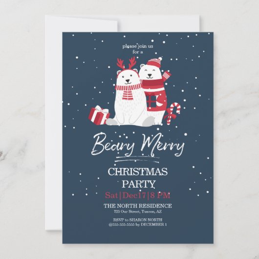 Polar Beary Merry Kerstfeest ID851 Kaart (Voorkant)