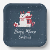 Polar Beary Merry Kerstmis ID851 Papieren Bordje (Voorkant)