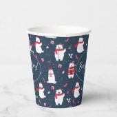 Polar Beary Merry kerstpatroon ID851 Papieren Bekers (Rechts)