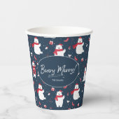 Polar Beary Merry kerstpatroon ID851 Papieren Bekers (Voorkant)