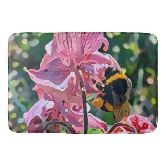 Polar Bee Blooming flowers garden Badmat (Voorkant)