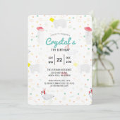 Polar Beer '80s Kleurrijke Witte Verjaardag Uitnod Kaart (Staand voorkant)